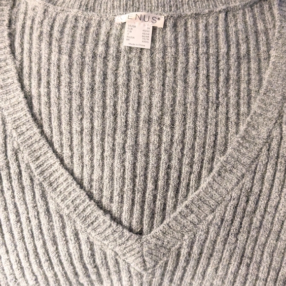 Venus Asymmetrical Maxi Gray Sweater Dress, Size 3X - Picture 6 of 9